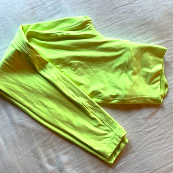 Lululemon Neon Yellow Leggings Wunder Under High-Rise Tight - Picture 3 of 7